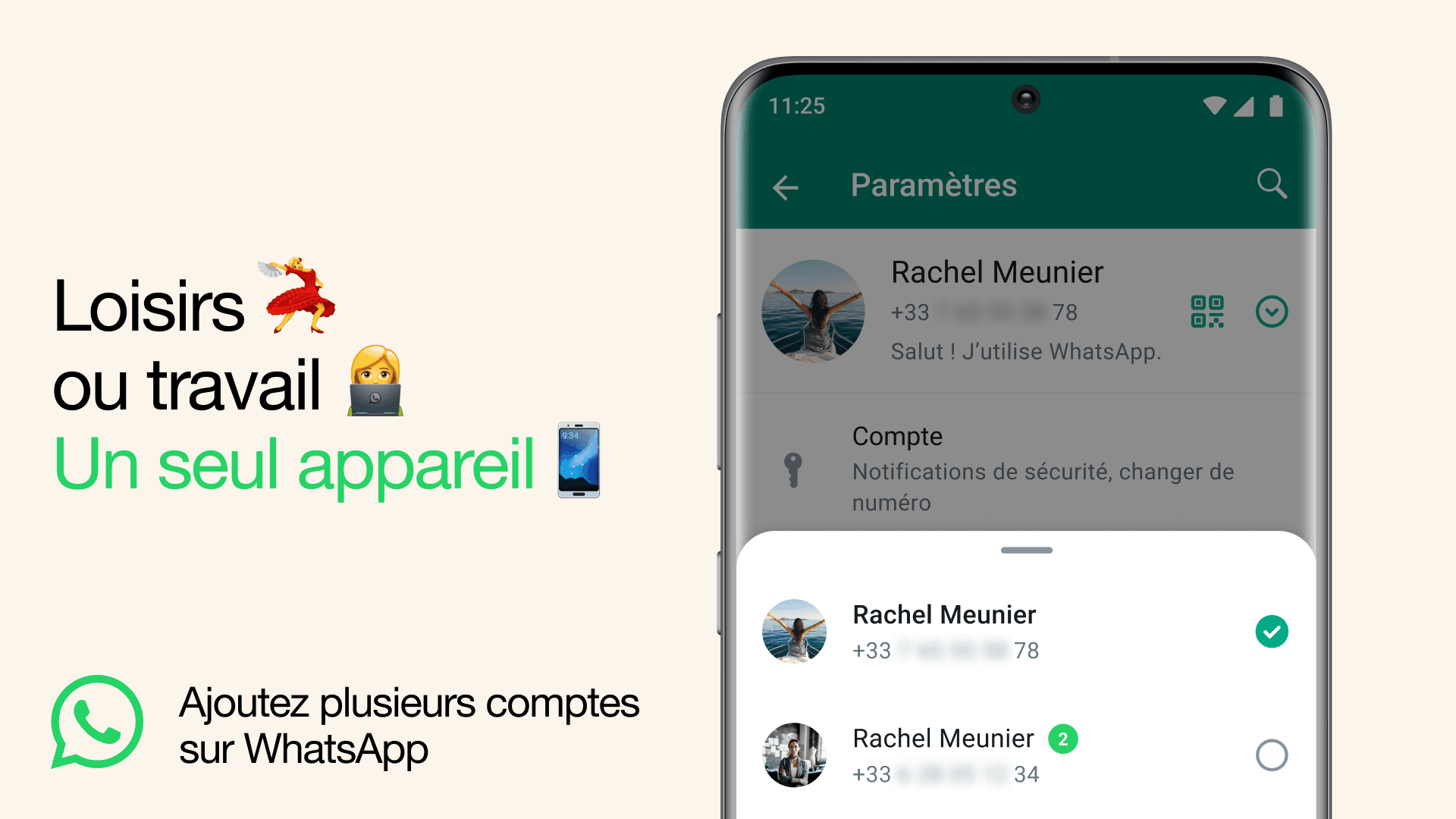 WhatsApp rend possible les comptes multiples