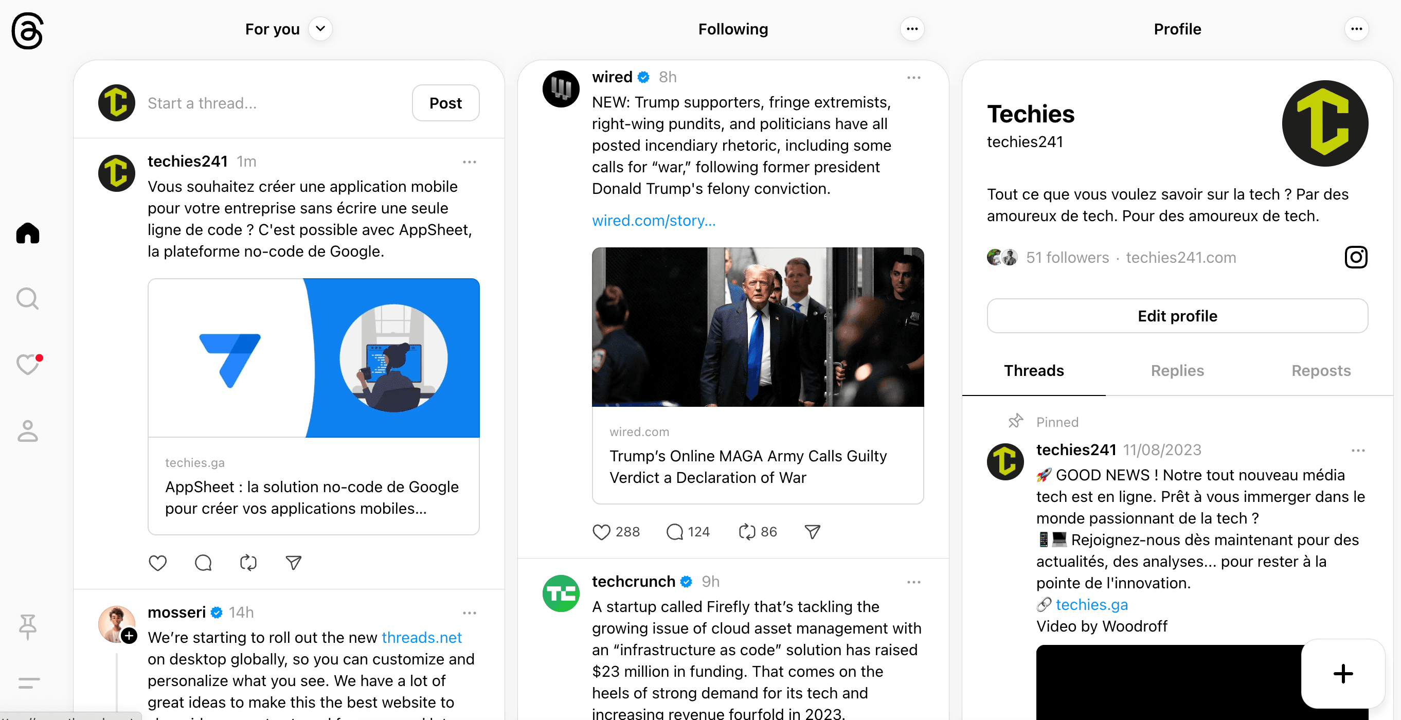 Threads lance une nouvelle interface de site